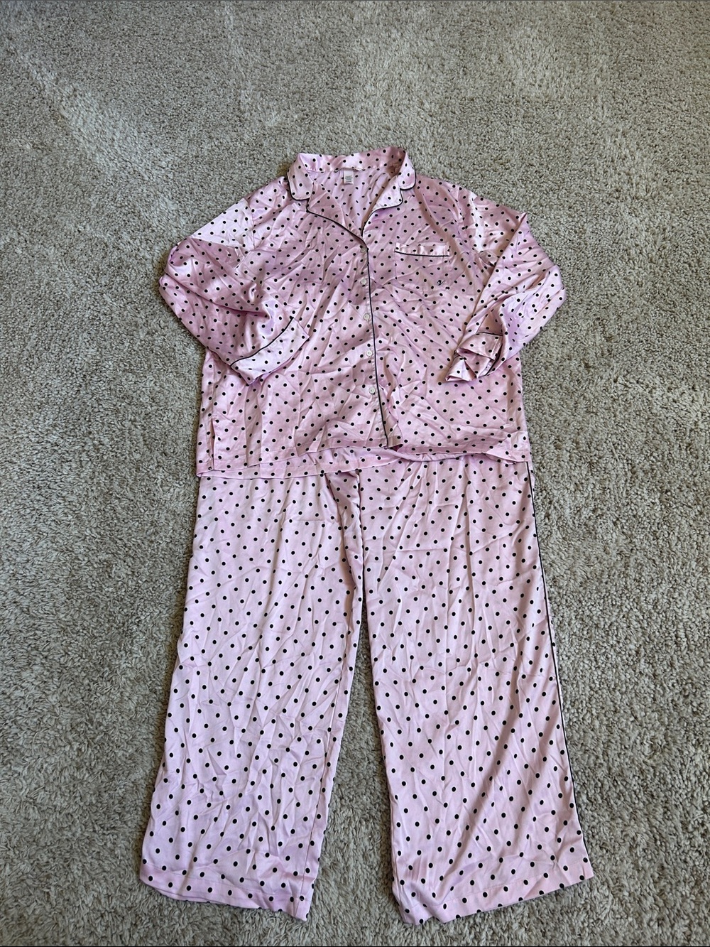 Victoria’s Secret Signature Satin Pajama Set women’s XL EUC